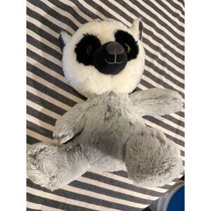 Hug & Luv Lemur Plush Stuffed Animal Grey White Striped Tail Wildlife Toy